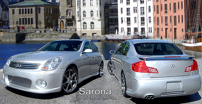 Custom Infiniti G35 Sedan  Body Kit (2003 - 2006) - $1390.00 (Manufacturer Sarona, Part #IF-004-KT)
